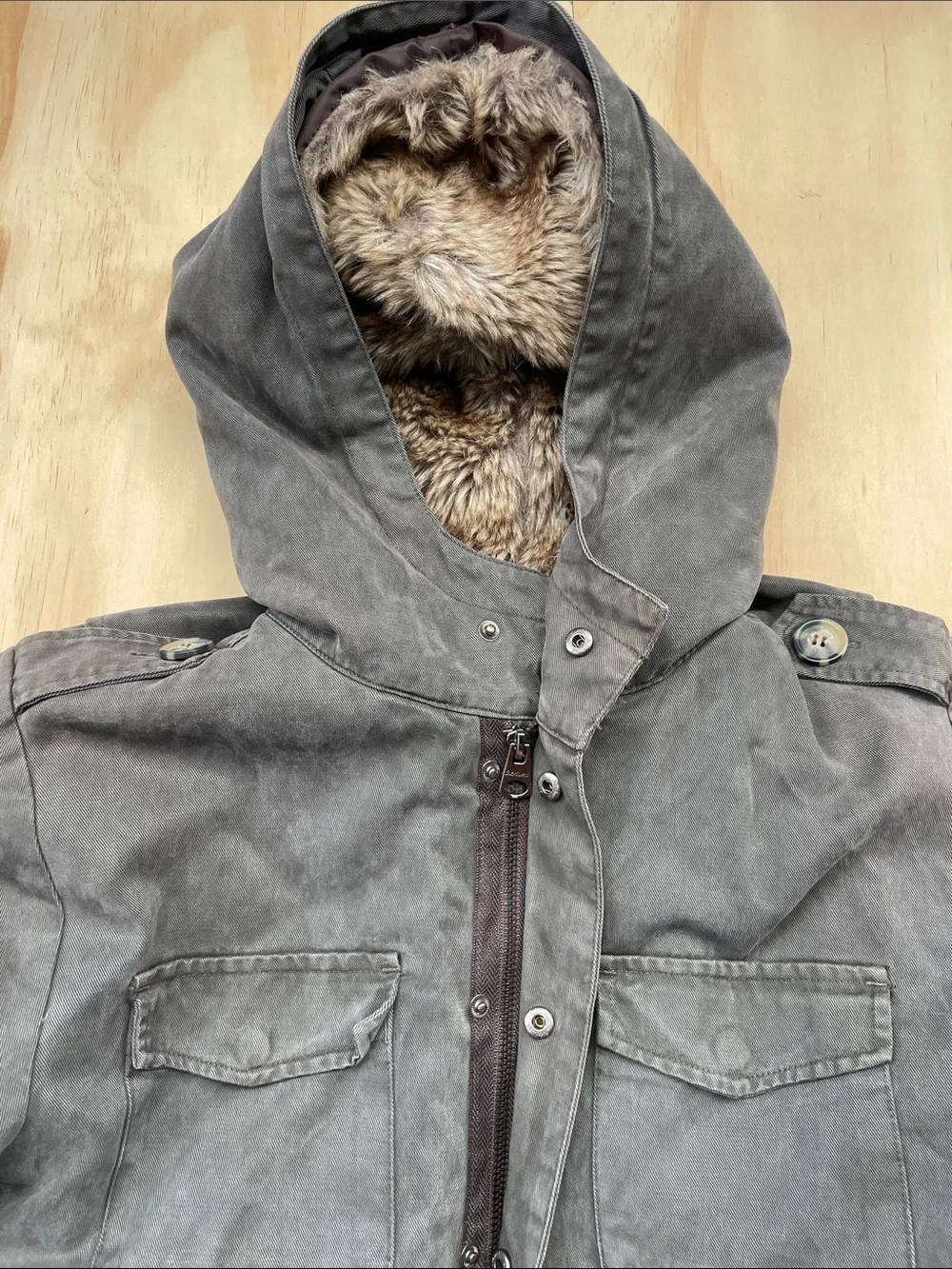 Women’s Hooded Removable Faux-Fur Lined Parka Jacket - Olive